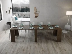 Mesa consola extensível 90x48/296 cm Bakari nogueira