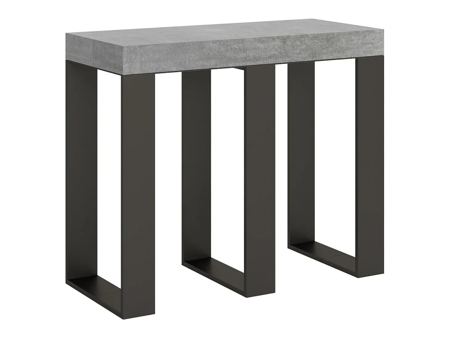 Mesa consola extensível 90x40/196 cm Sintesi Small Cimento quadro Antracite