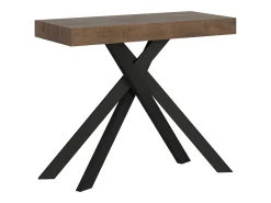 Mesa consola extensível 90x40/300 cm Krack nogueira pernas antracite