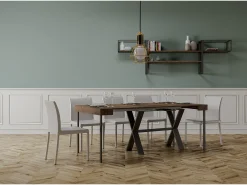 Mesa consola extensível 90x40/196 cm Xenia Small Nogueira quadro Antracite