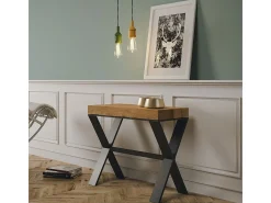 Mesa consola extensível 90x40/196 cm Xenia Small Nogueira quadro Antracite