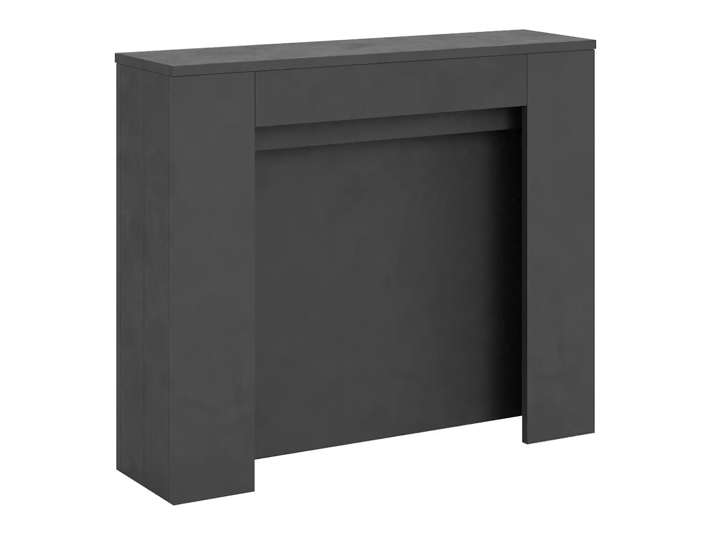 Mesa consola extensível 90x25/211 cm Kiba Antracite Espatulado extensões internas