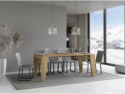 Mesa consola extensível 90x40/196 cm Naxy Small Carvalho Natural