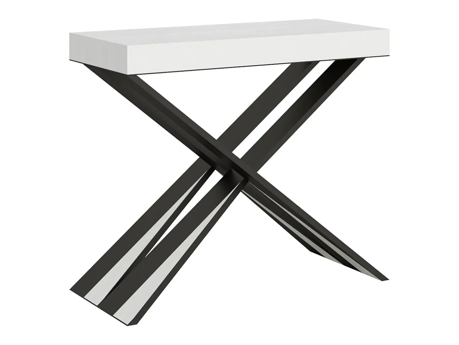 Mesa consola extensível 90x40/300 cm Diago Premium Cinza Branca quadro Antracite