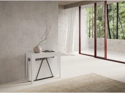 Mesa consola extensível 90x42/302 cm Zima cinza branca