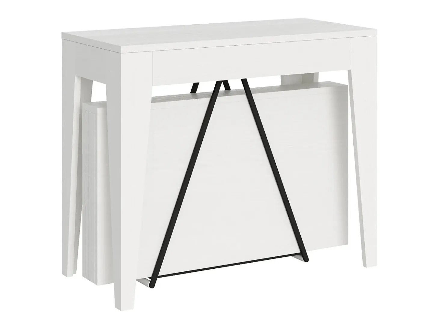 Mesa consola extensível 90x42/302 cm Zima cinza branca