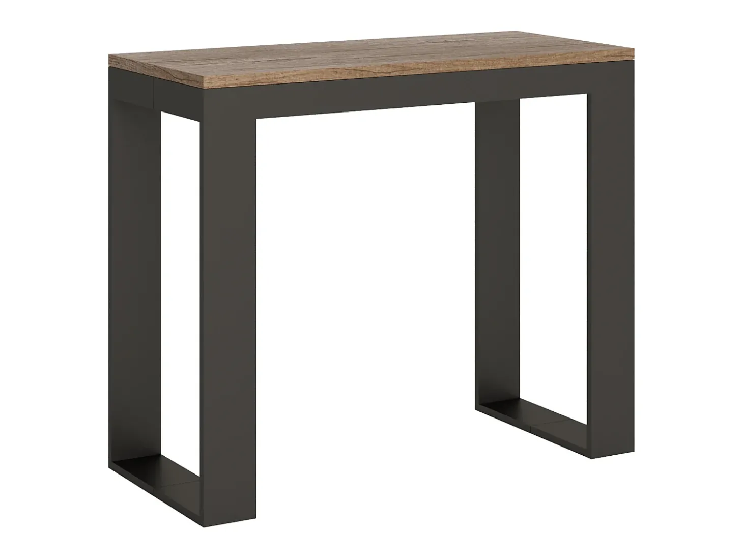 Mesa consola extensível 90x40/300 cm Tecno Evolution Carvalho Natural quadro Antracite