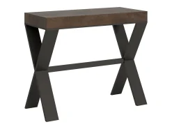 Mesa consola extensível 90x40/300 cm Xenia Nogueira quadro Antracite