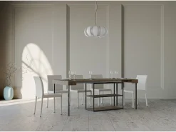 Mesa consola extensível 90x40/196 cm Plano Small Nogueira quadro Antracite