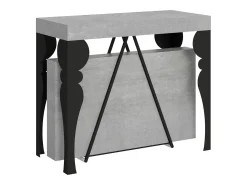 Mesa consola extensível 90x40/196 cm Riza Small cimento quadro antracite