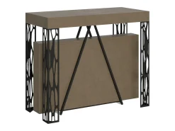 Mesa consola extensível 90x40/196 cm Kerpa Small tortora quadro antracite
