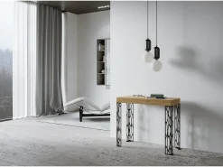 Mesa consola extensível 90x40/196 cm Ghibli Small Carvalho Natural quadro Antracite