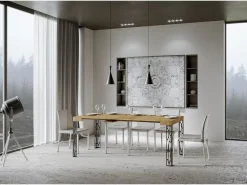 Mesa consola extensível 90x40/196 cm Ghibli Small Carvalho Natural quadro Antracite