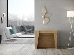 Mesa consola extensível 90x48/296 cm Bakari carvalho natural