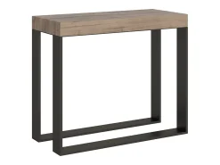 Mesa consola extensível 90x40/196 cm Elettra Small Carvalho Natural quadro Antracite