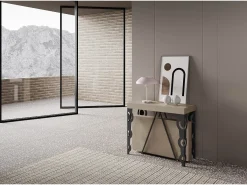Mesa consola extensível 90x40/196 cm Aceres Small caxemira quadro antracite
