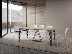 Mesa consola extensível 90x40/196 cm Aceres Small caxemira quadro antracite