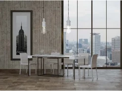 Mesa consola extensível 90x40/300 cm Nordica Cinza Branca quadro Antracite