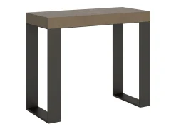 Mesa consola extensível 90x40/196 cm Tecno Small Tortora quadro Antracite