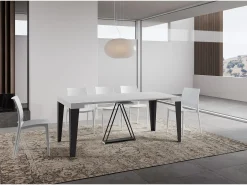 Mesa consola extensível 90x40/196 cm Algo Small cinza branca quadro antracite