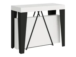 Mesa consola extensível 90x40/196 cm Algo Small cinza branca quadro antracite