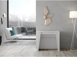 Mesa consola extensível 90x48/296 cm Bakari cinza branca