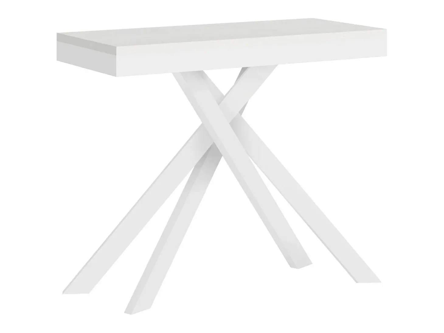Mesa consola extensível 90x40/300 cm Krack Evolution cinza branca quadro branco