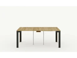 Mesa consola extensível 90x40/300 cm Linea Evolution Nogueira quadro Antracite