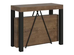 Mesa consola extensível 90x40/196 cm Tiris Small nogueira quadro antracite