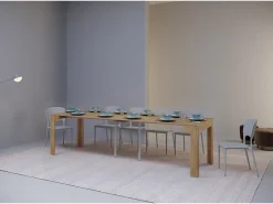 Mesa consola extensível 90x42/290cm Cayman carvalho natural