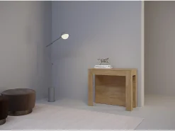 Mesa consola extensível 90x42/290cm Cayman carvalho natural