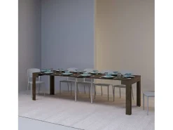 Mesa consola extensível 90x42/290cm Cayman nogueira