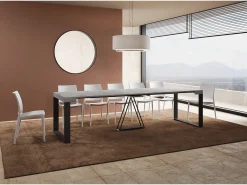 Mesa consola extensível 90x40/300cm Sketa cimento quadro antracite