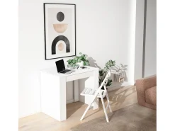Mesa Consola Extensível, 160x90x77cm, Para 8 pessoas, Mesa de Jantar, Branco