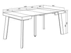 Mesa Consola Extensível, 160x90x73cm, Para 8 pessoas, Pés de madeira, Carvahlo