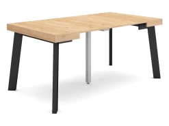 Mesa Consola Extensível, 160x90x73cm, Para 8 pessoas, Pés de madeira, Carvahlo