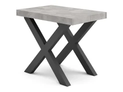 Mesa Consola Extensível, 222x90x73cm, Para 10 pessoas, Pés de madeira, Cimento