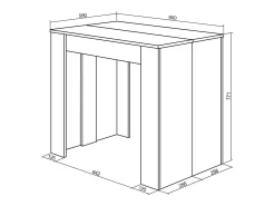 Mesa Consola Extensível, 302x90x77cm, Para 14 pessoas, Mesa de Jantar, Preto