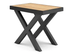 Mesa Consola Extensível, 222x90x73cm, Para 10 pessoas, Pés de madeira, Carvahlo e preto