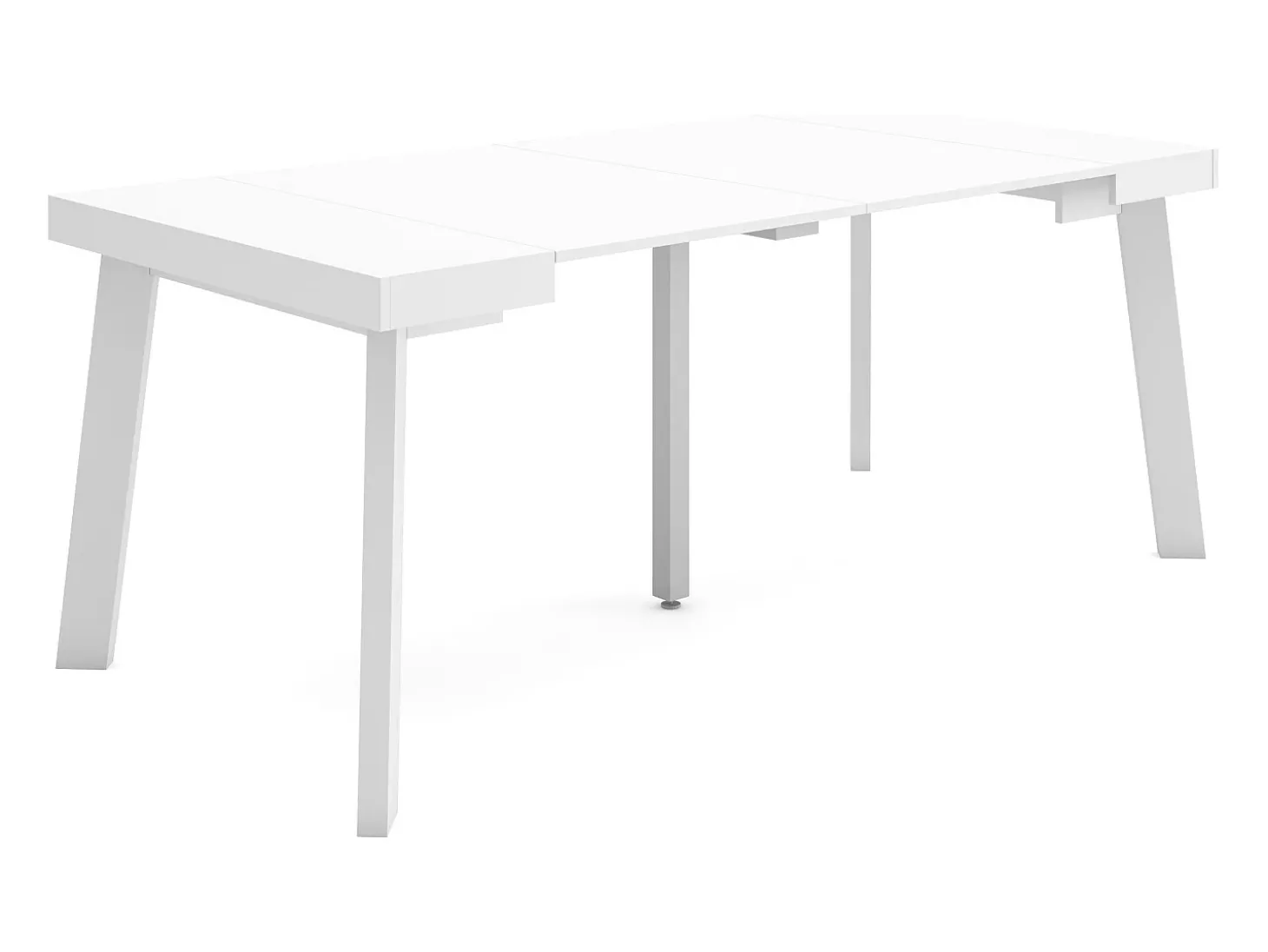Mesa Consola Extensível, 180x90x73cm, Para 8 pessoas, Pés de madeira, Branco