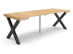 Mesa Consola Extensível, 222x90x73cm, Para 10 pessoas, Pés de madeira, Carvahlo
