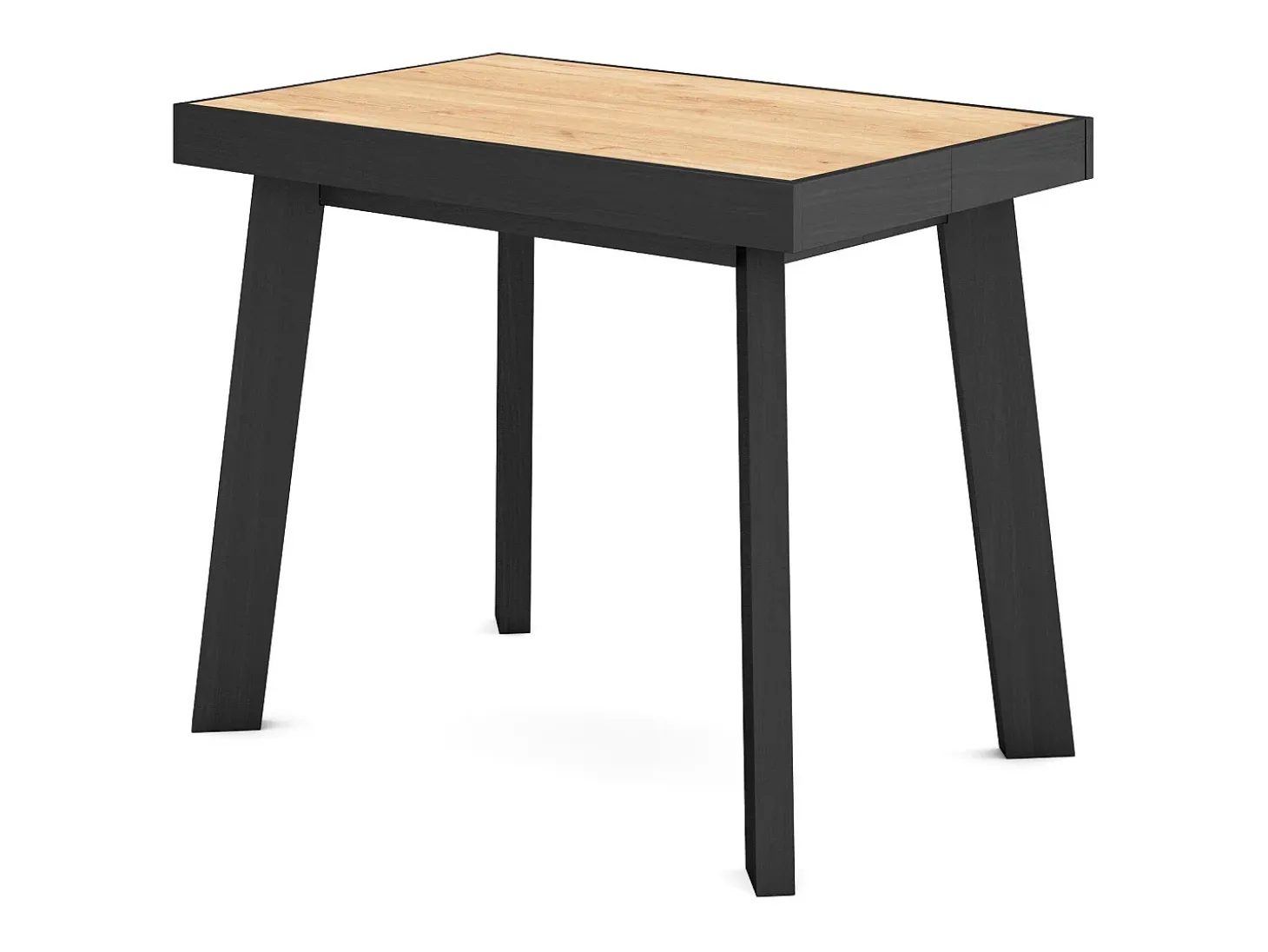 Mesa Consola Extensível, 180x90x73cm, Para 8 pessoas, Pés de madeira, Carvahlo e preto