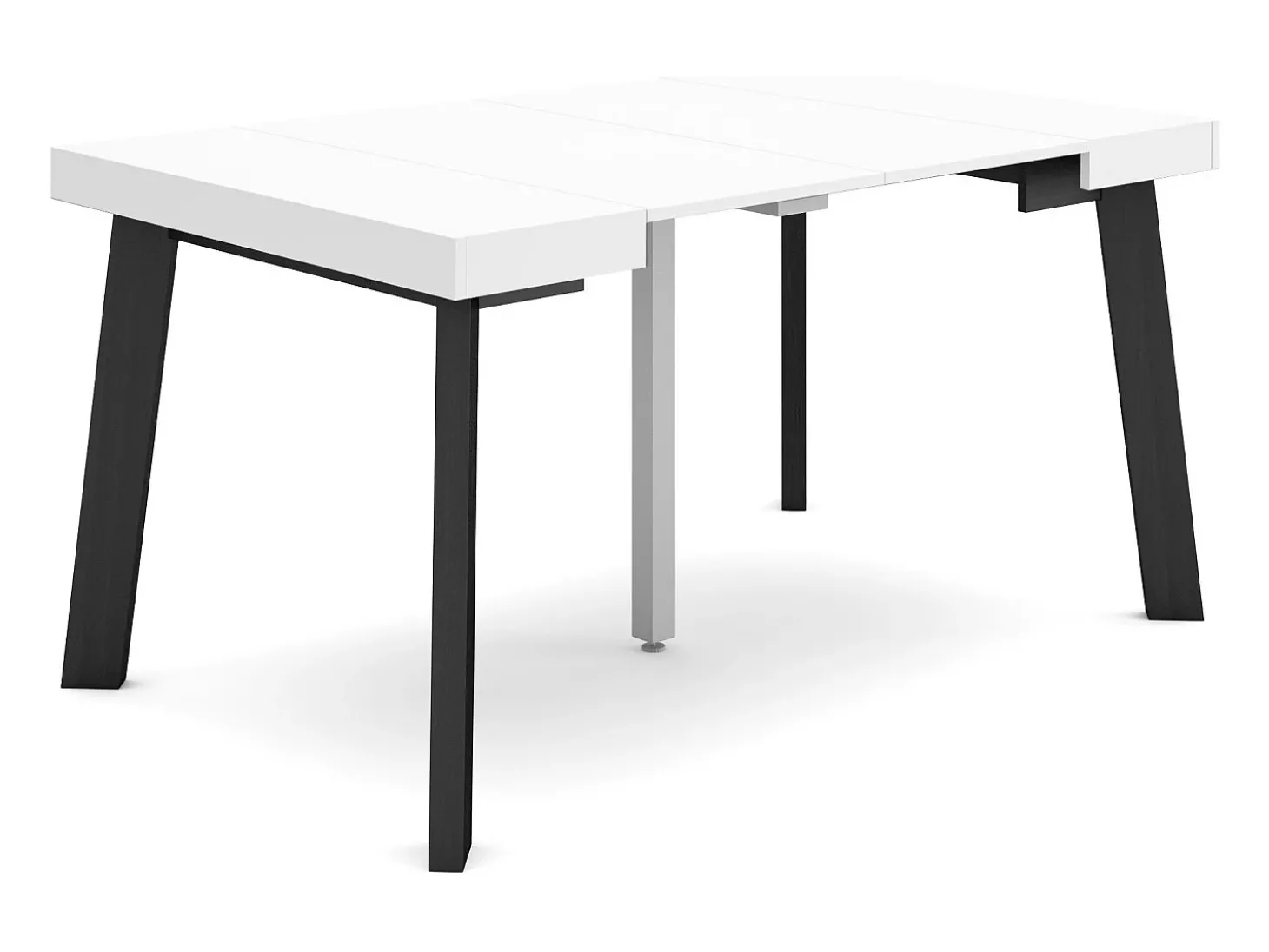 Mesa Consola Extensível, 140x90x73cm, Para 6 pessoas, Pés de madeira, Branco