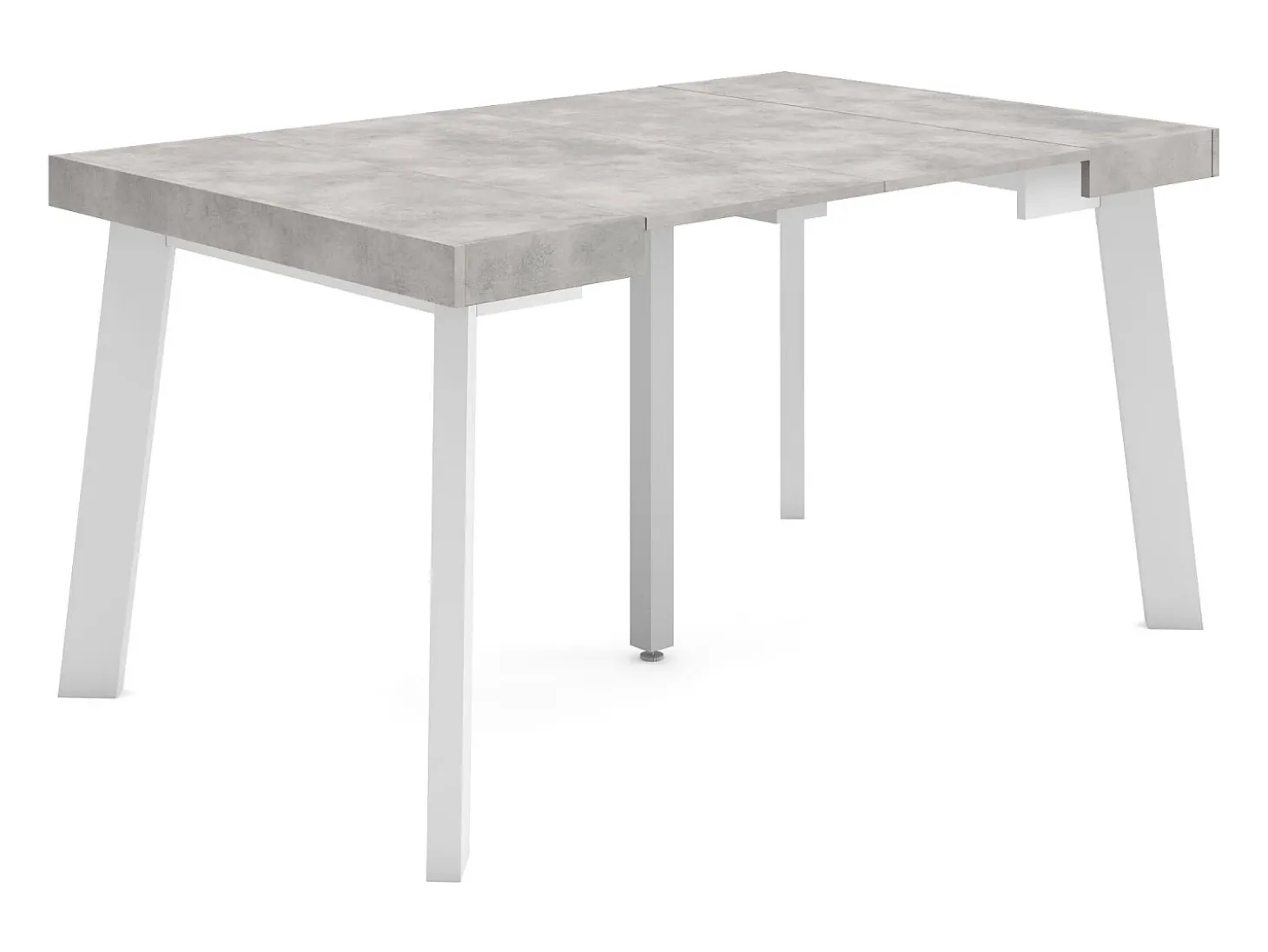 Mesa Consola Extensível, 140x90x73cm, Para 6 pessoas, Pés de madeira, Cimento