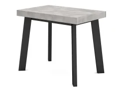 Mesa Consola Extensível, 140x90x73cm, Para 6 pessoas, Pés de madeira, Cimento