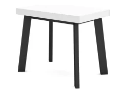Mesa Consola Extensível, 160x90x73cm, Para 8 pessoas, Pés de madeira, Branco