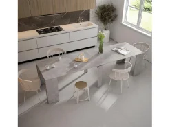 Mesa Consola Extensível, 302x90x77cm, Para 14 pessoas, Mesa de Jantar, Cimento