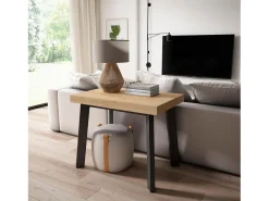 Mesa Consola Extensível, 180x90x73cm, Para 8 pessoas, Pés de madeira, Carvahlo