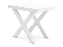 Mesa Consola Extensível, 262x90x73cm, Para 12 pessoas, Pés de madeira, Branco