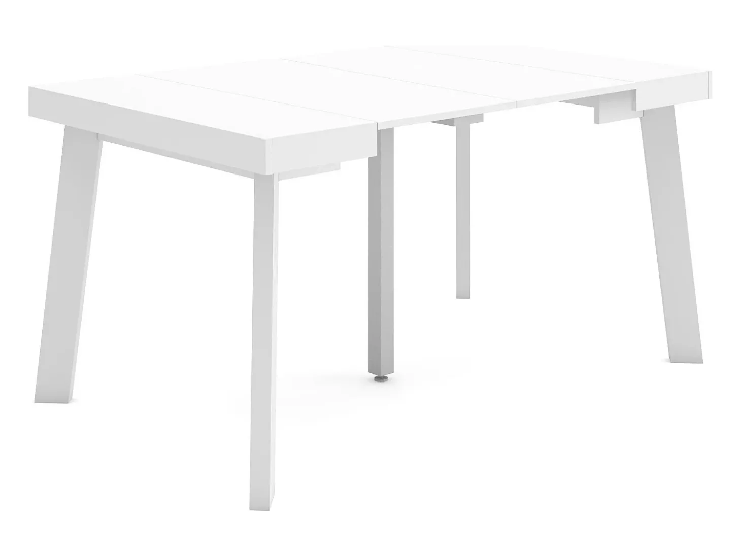 Mesa Consola Extensível, 140x90x73cm, Para 6 pessoas, Pés de madeira, Branco